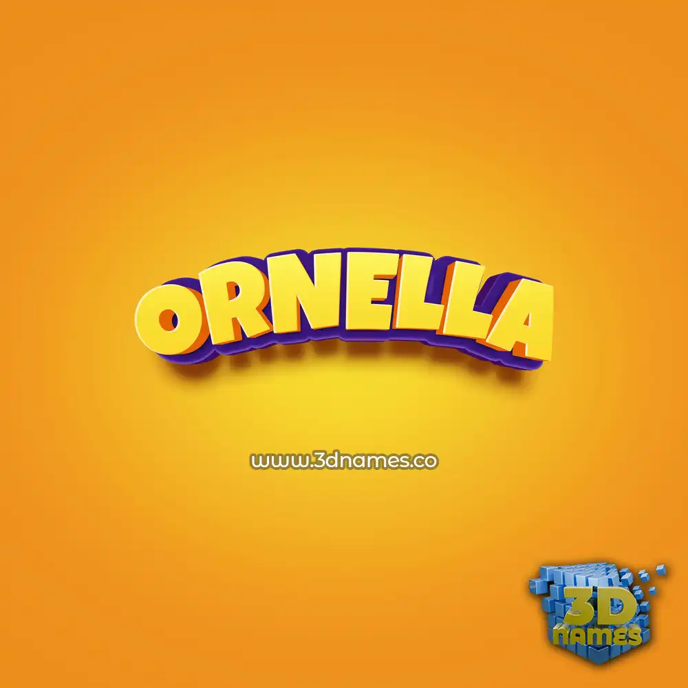 ornella in Orange Toon style - 3D name wallpaper