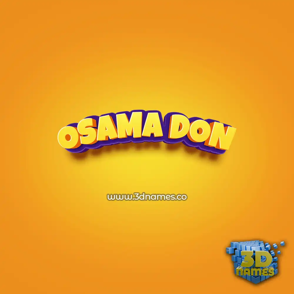 osama don in Orange Toon style - 3D name wallpaper