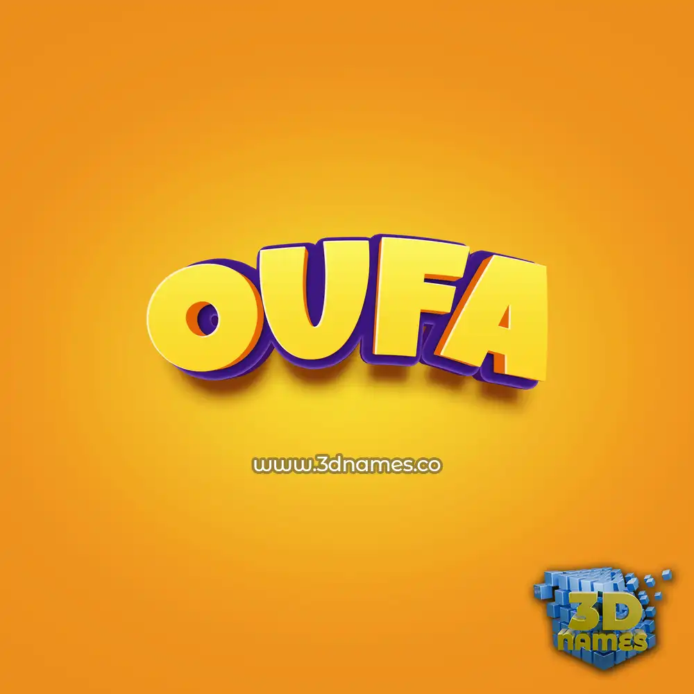 oufa in Orange Toon style - 3D name wallpaper