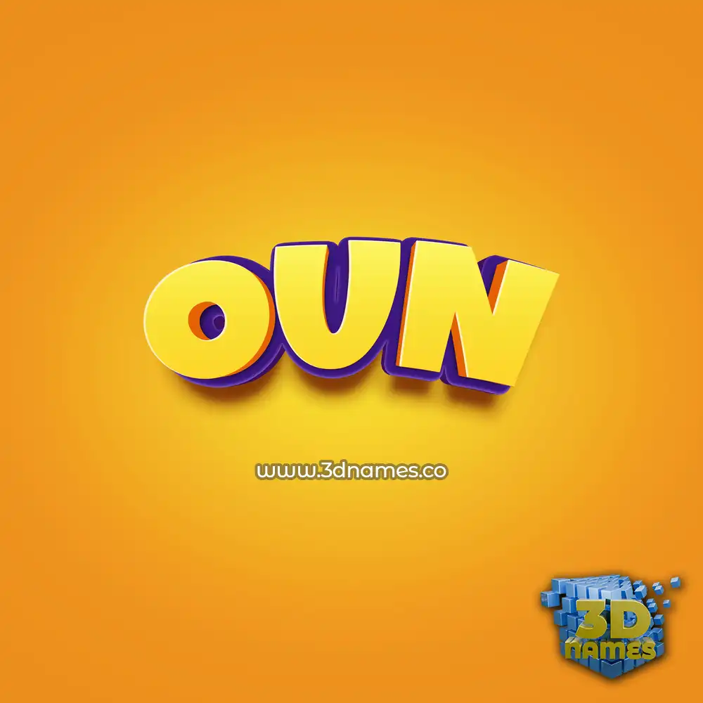 oun in Orange Toon style - 3D name wallpaper