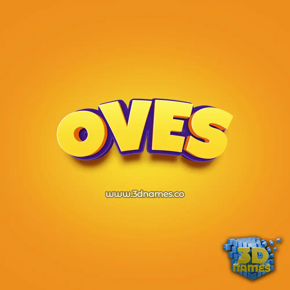 oves in Orange Toon style - 3D name wallpaper