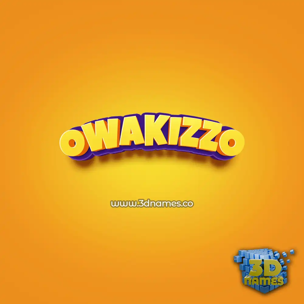 owakizzo in Orange Toon style - 3D name wallpaper