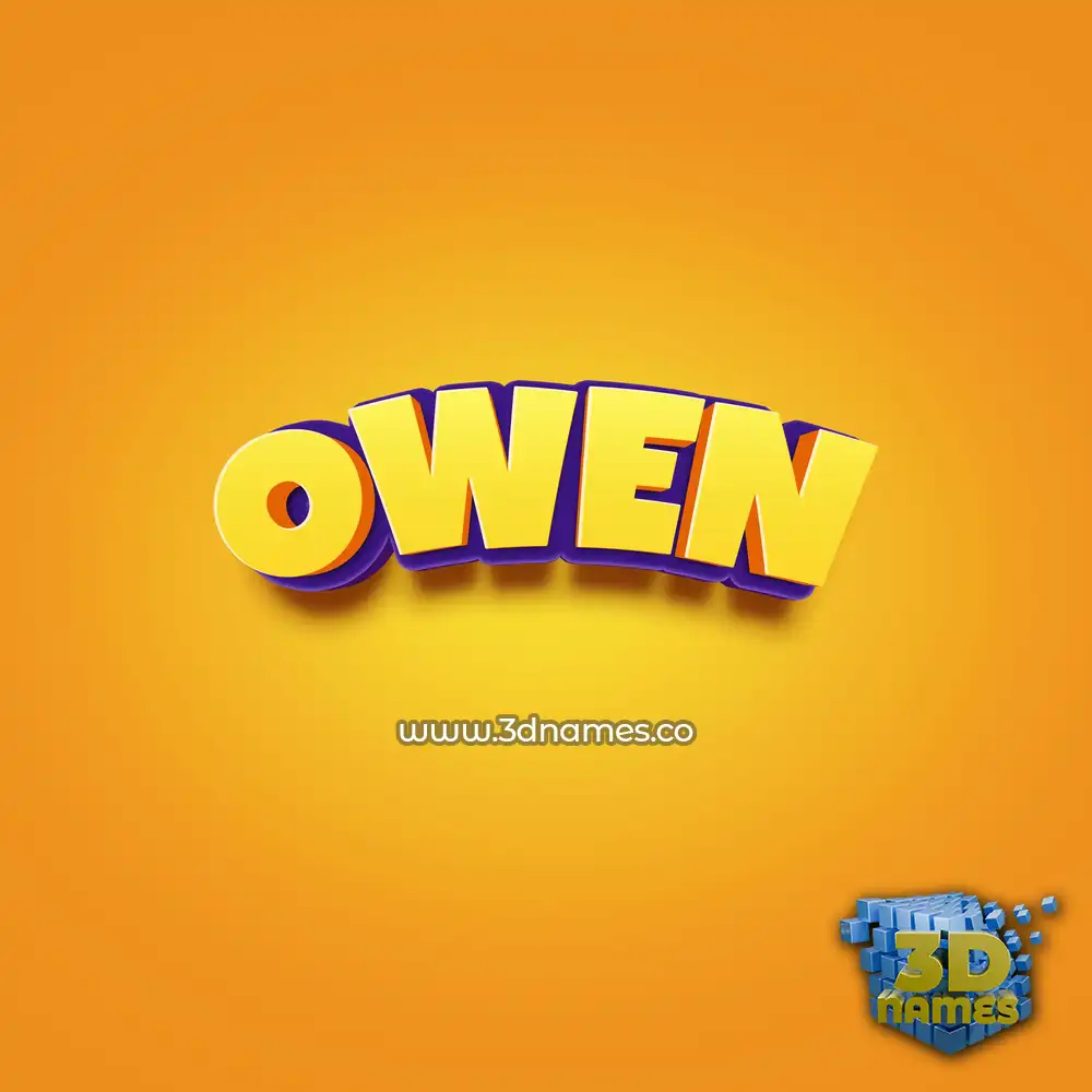 owen in Orange Toon style - 3D name wallpaper
