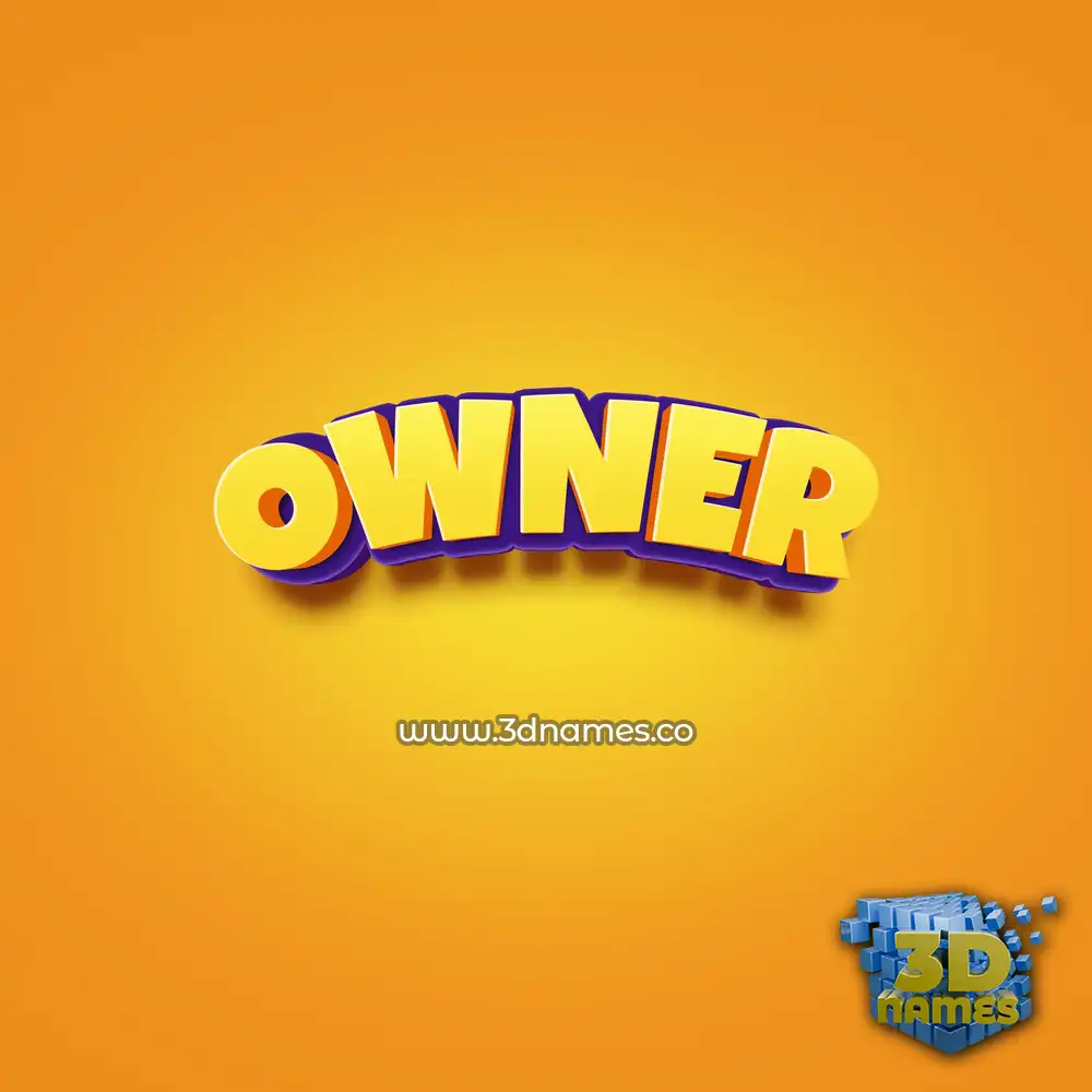 owner in Orange Toon style - 3D name wallpaper