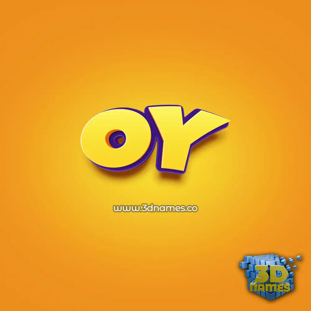 oy in Orange Toon style - 3D name wallpaper