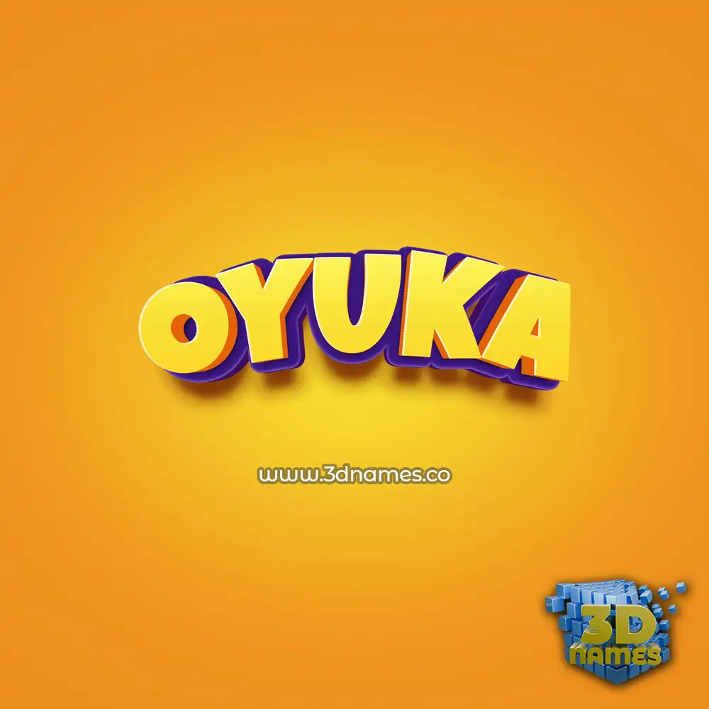 oyuka in Orange Toon style - 3D name wallpaper