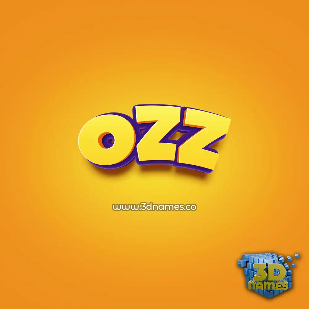 ozz in Orange Toon style - 3D name wallpaper