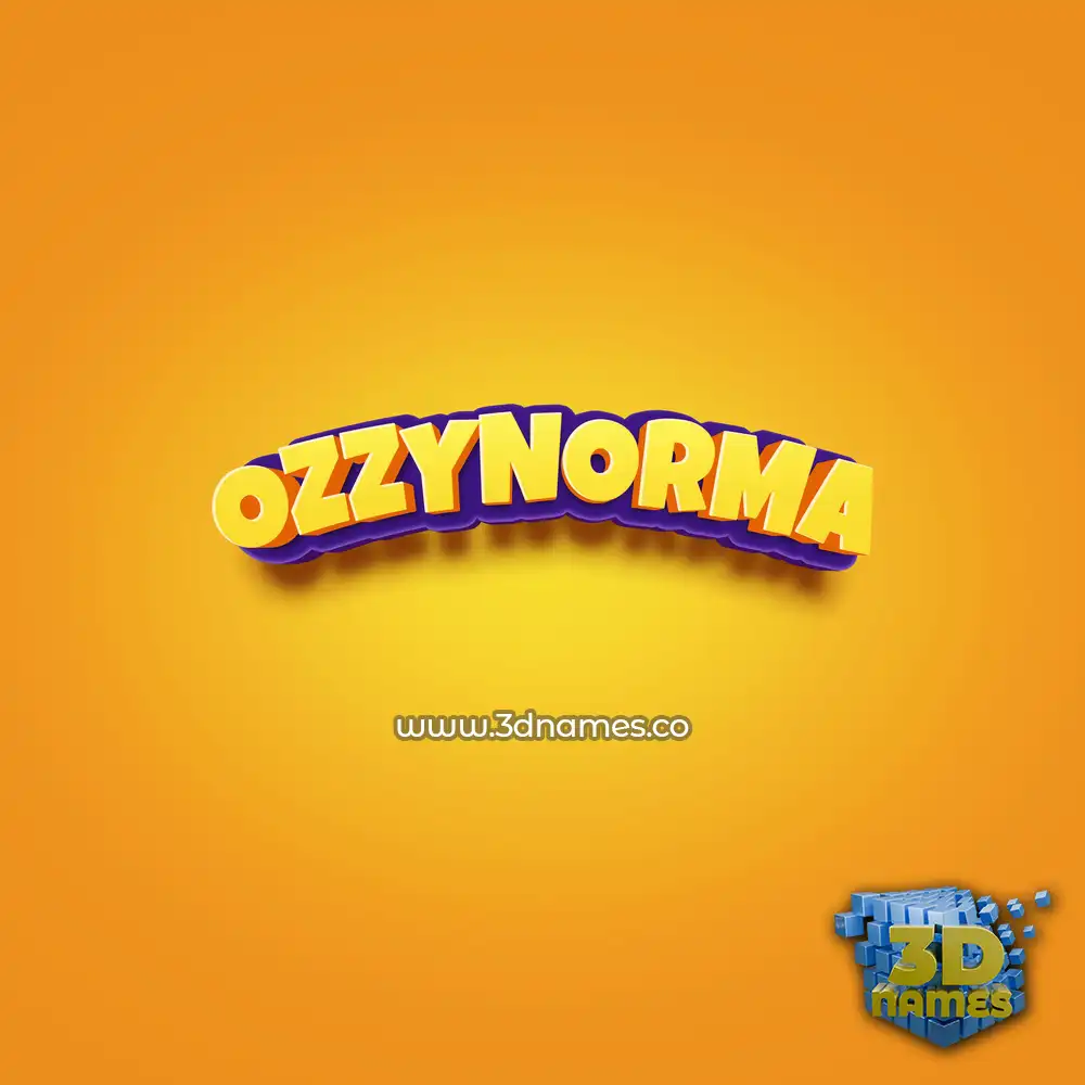ozzynorma in Orange Toon style - 3D name wallpaper