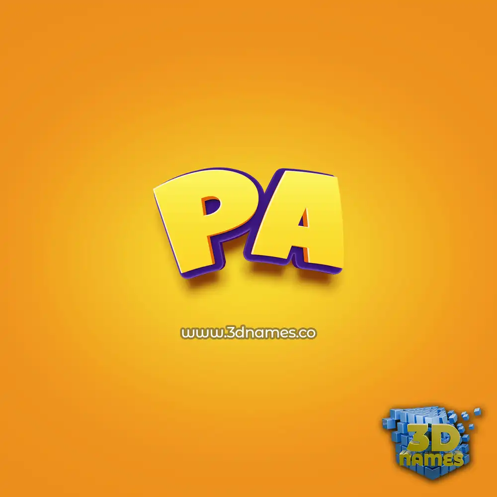 pa in Orange Toon style - 3D name wallpaper