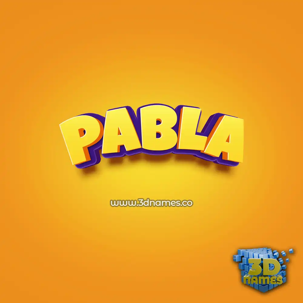 pabla in Orange Toon style - 3D name wallpaper