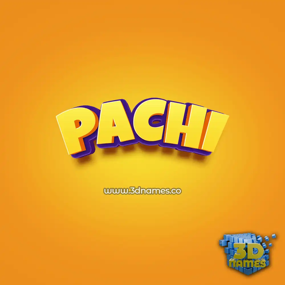pachi in Orange Toon style - 3D name wallpaper