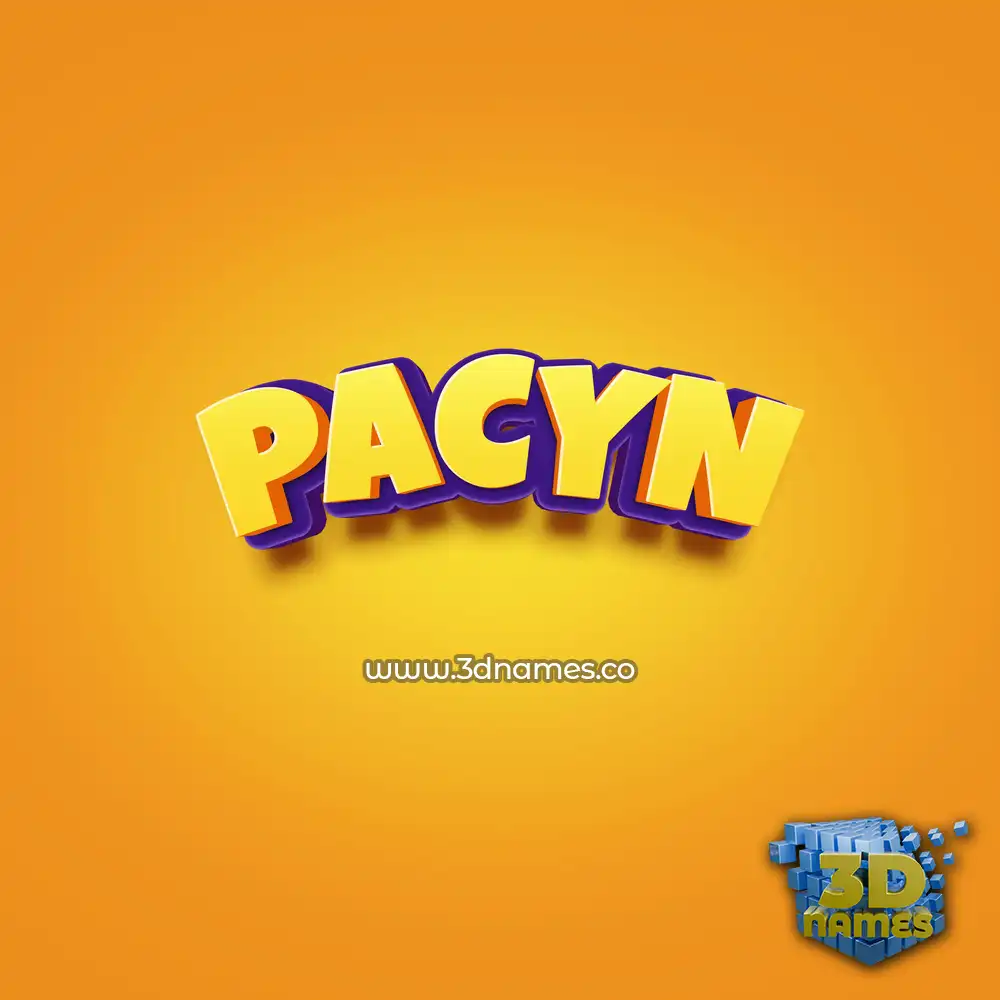 pacyn in Orange Toon style - 3D name wallpaper