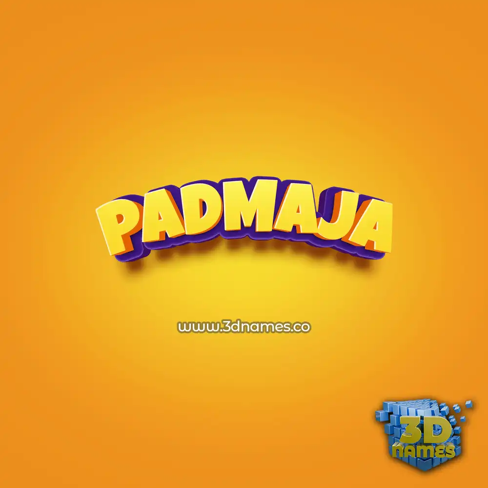 padmaja in Orange Toon style - 3D name wallpaper