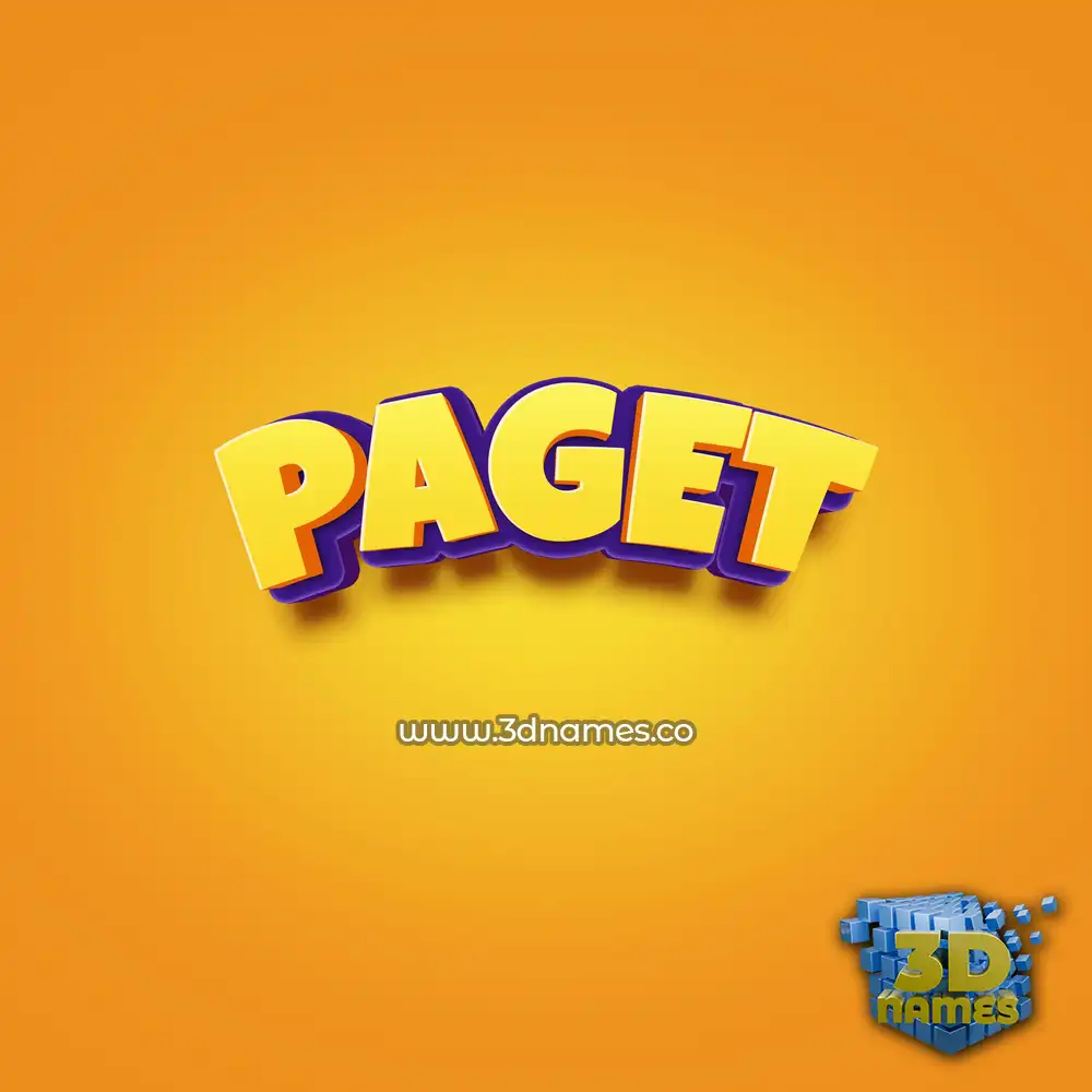 paget in Orange Toon style - 3D name wallpaper