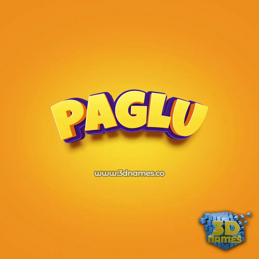 paglu in Orange Toon style - 3D name wallpaper
