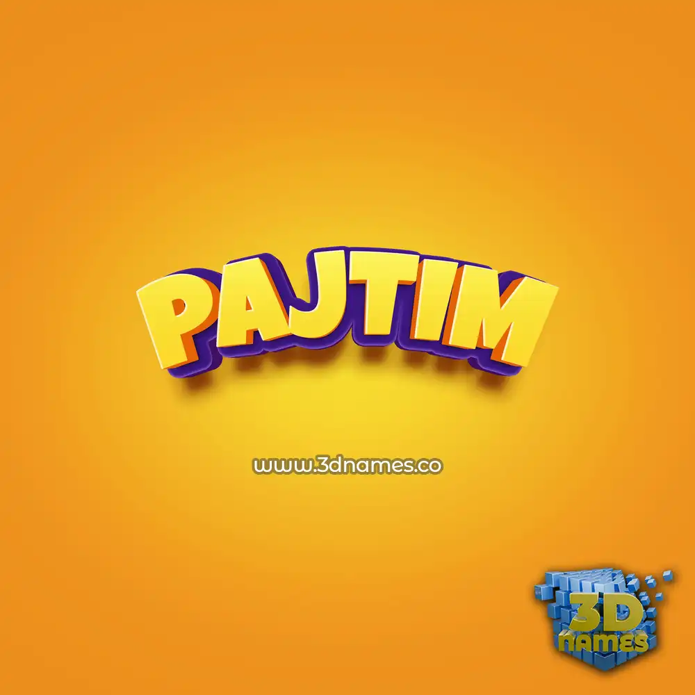 pajtim in Orange Toon style - 3D name wallpaper