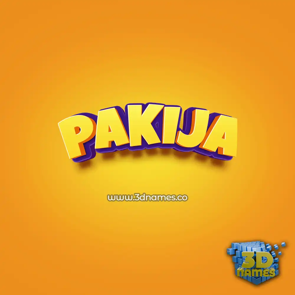 pakija in Orange Toon style - 3D name wallpaper