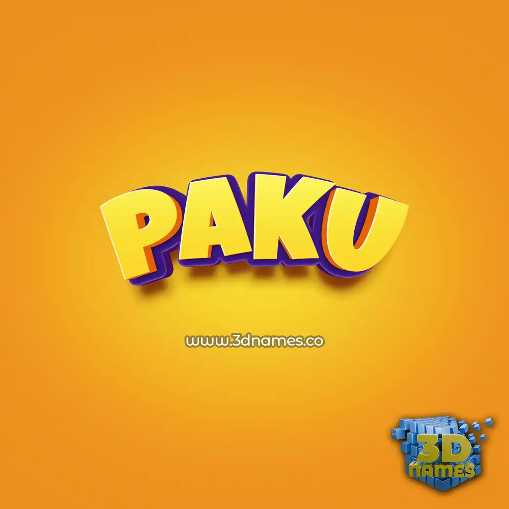 paku in Orange Toon style - 3D name wallpaper