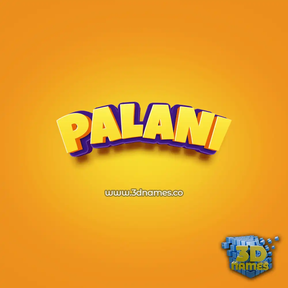 palani in Orange Toon style - 3D name wallpaper