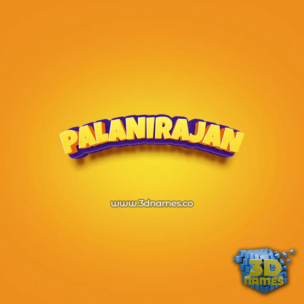 palanirajan in Orange Toon style - 3D name wallpaper