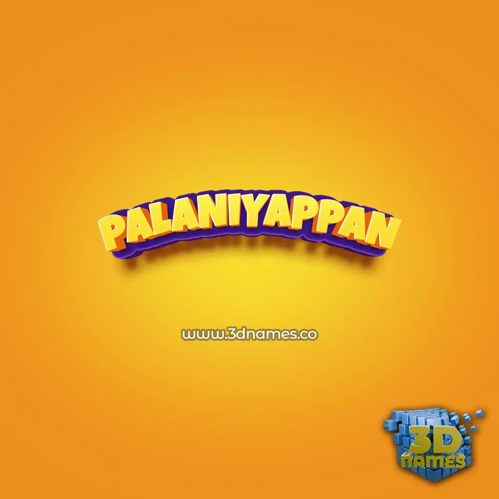 palaniyappan in Orange Toon style - 3D name wallpaper