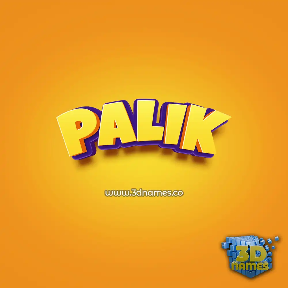 palik in Orange Toon style - 3D name wallpaper