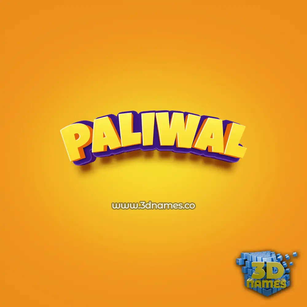 paliwal in Orange Toon style - 3D name wallpaper