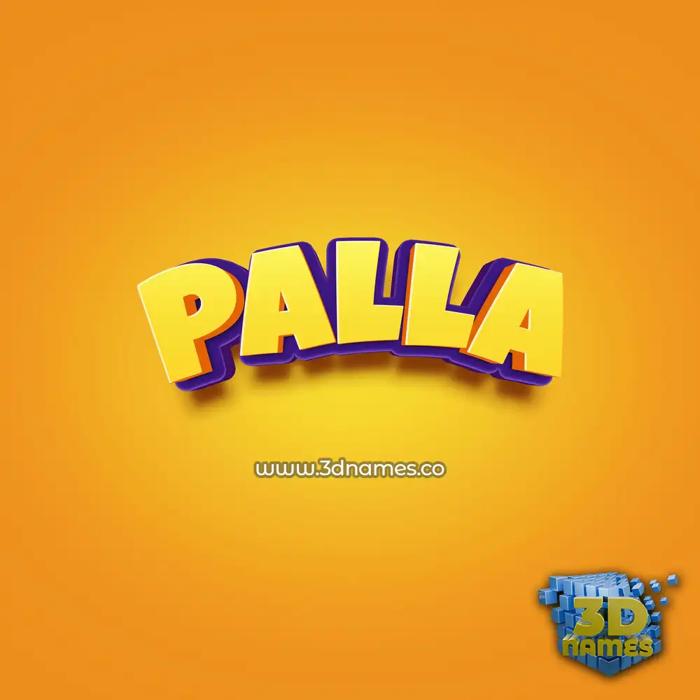 palla in Orange Toon style - 3D name wallpaper
