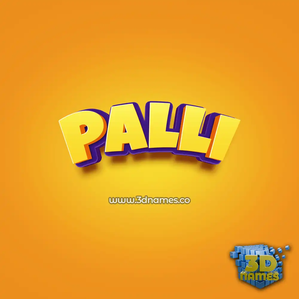 palli in Orange Toon style - 3D name wallpaper