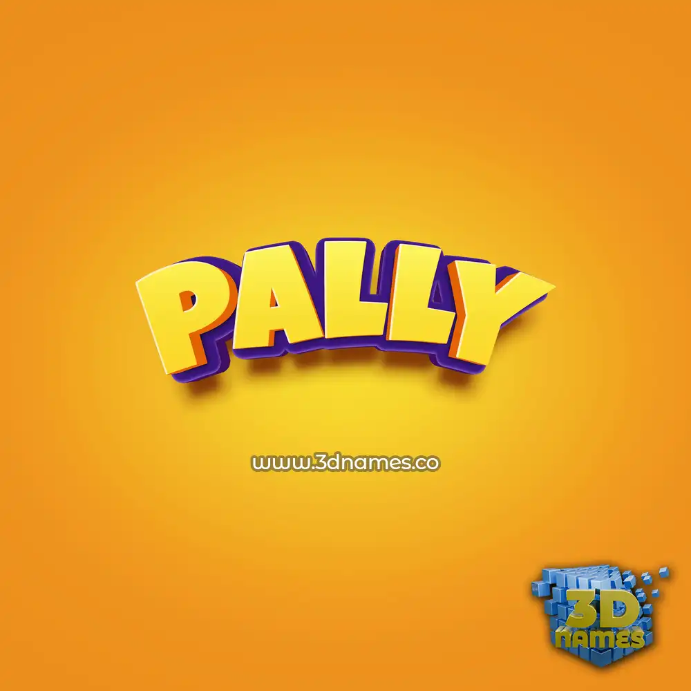pally in Orange Toon style - 3D name wallpaper