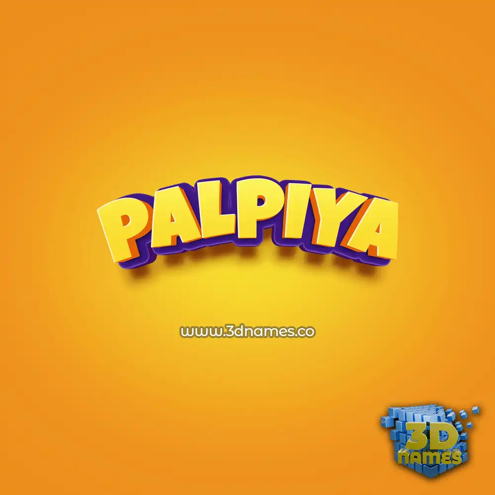 palpiya in Orange Toon style - 3D name wallpaper