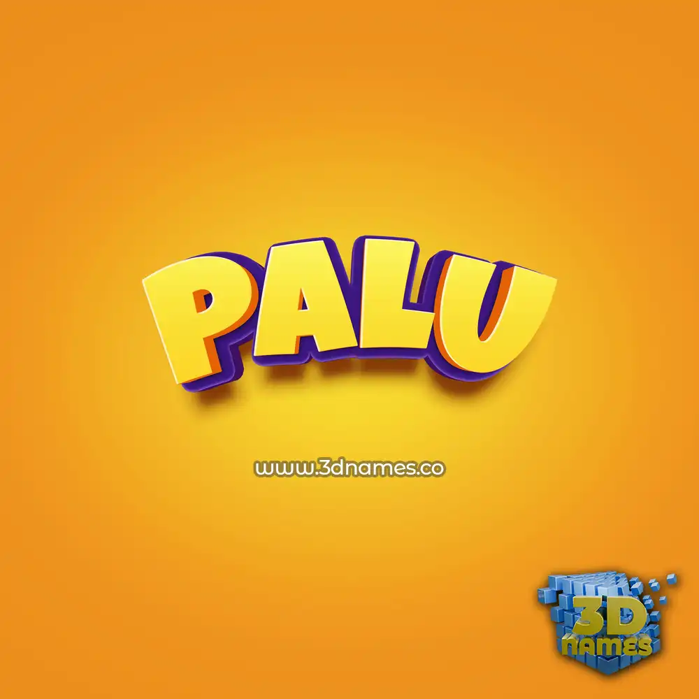 palu in Orange Toon style - 3D name wallpaper