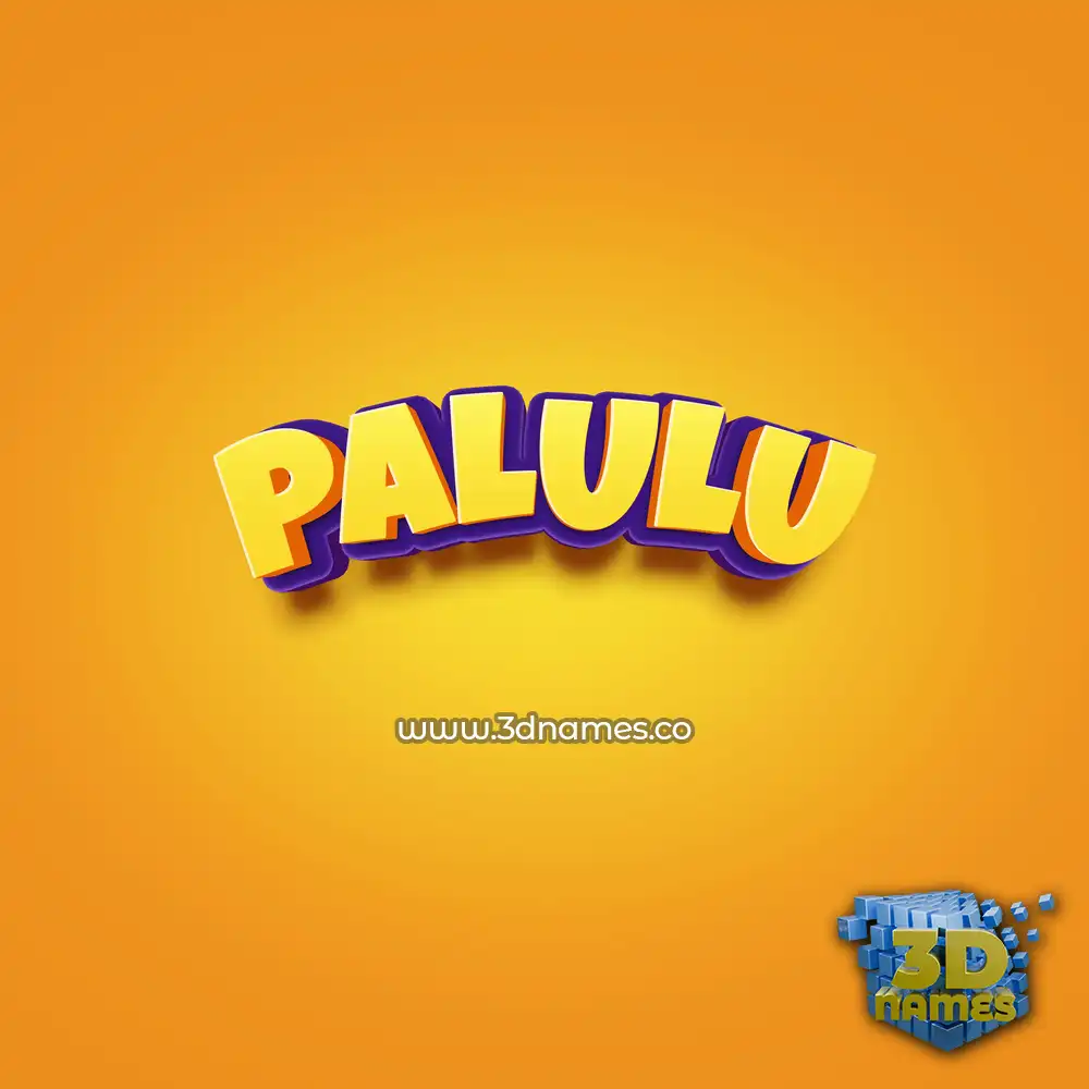 palulu in Orange Toon style - 3D name wallpaper