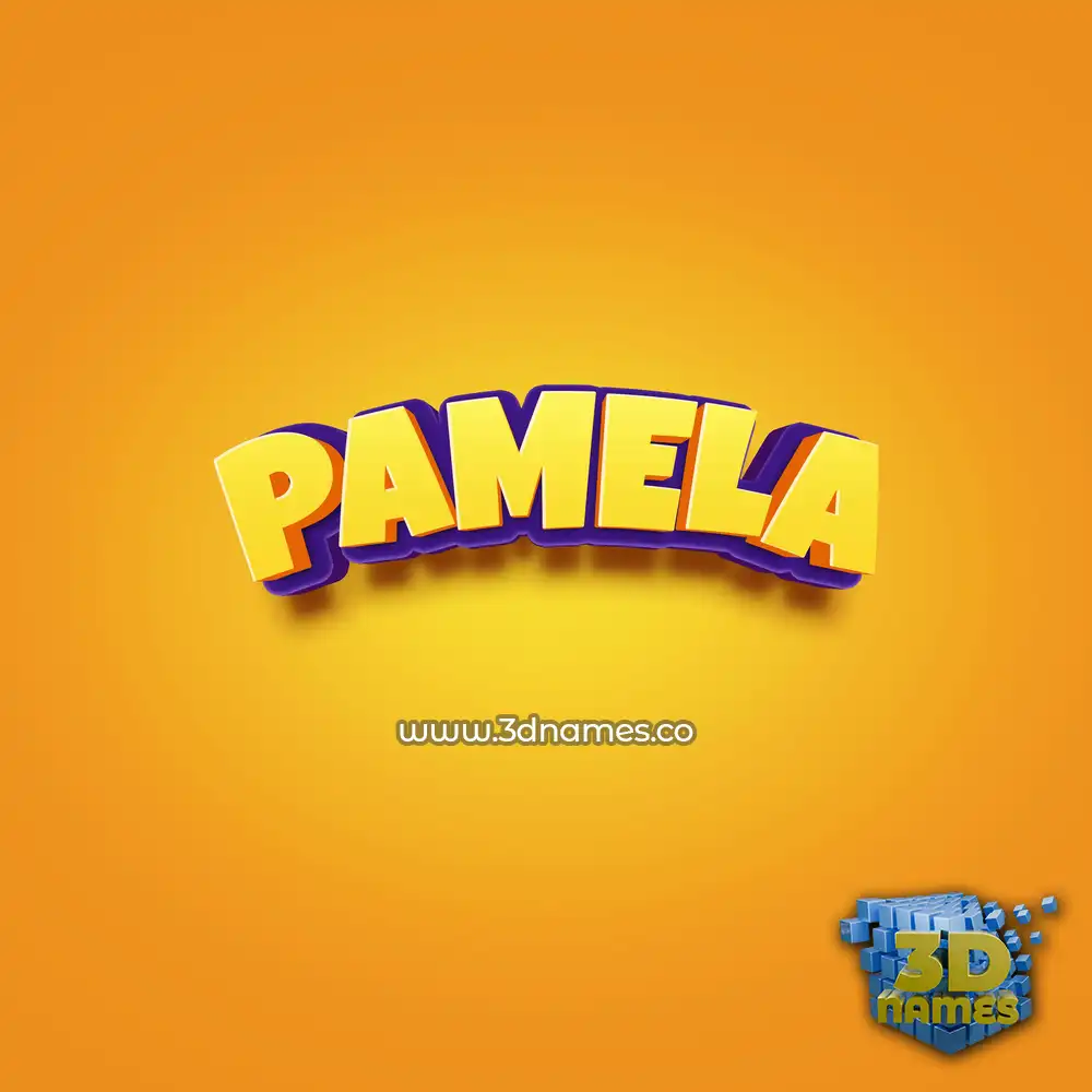 pamela in Orange Toon style - 3D name wallpaper