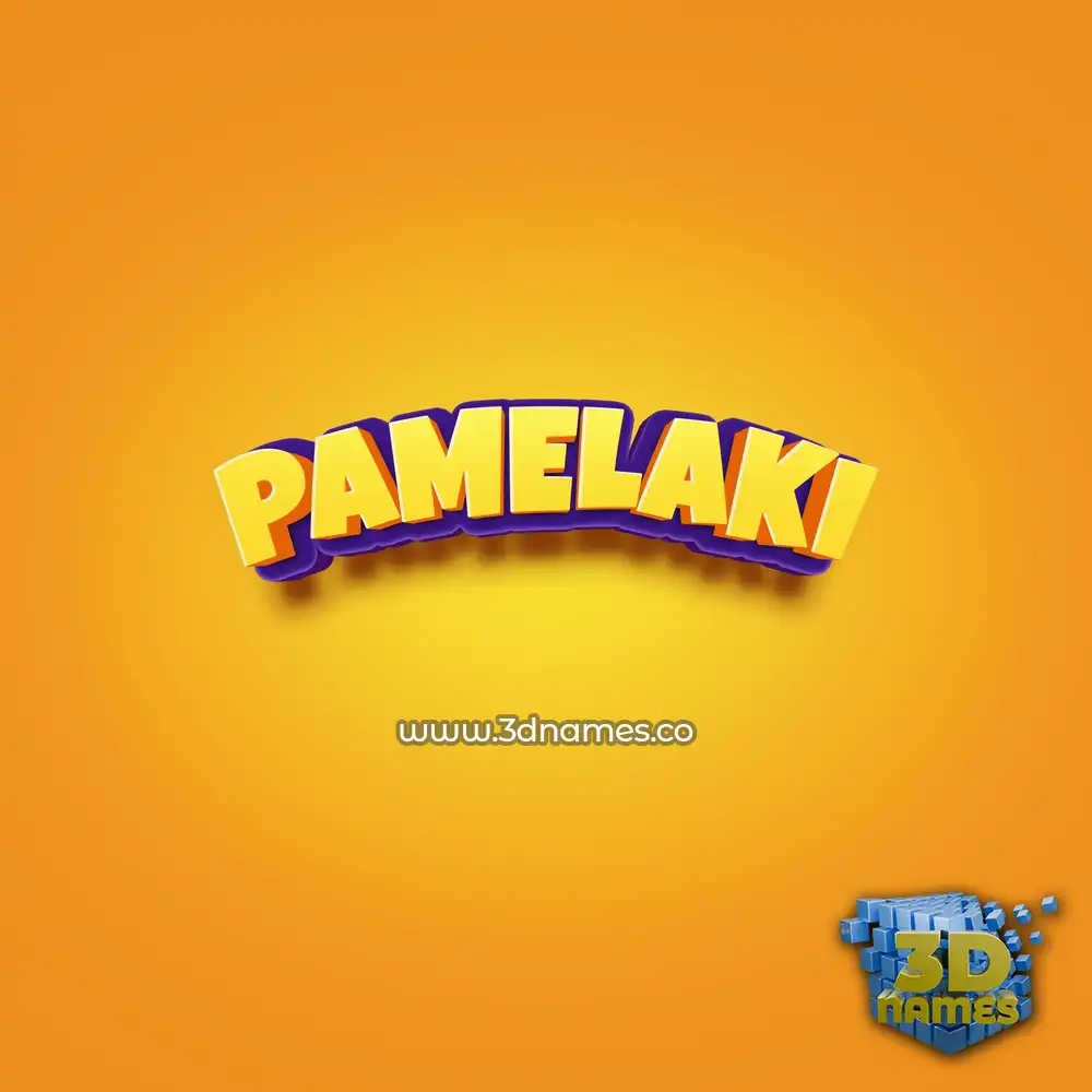 pamelaki in Orange Toon style - 3D name wallpaper