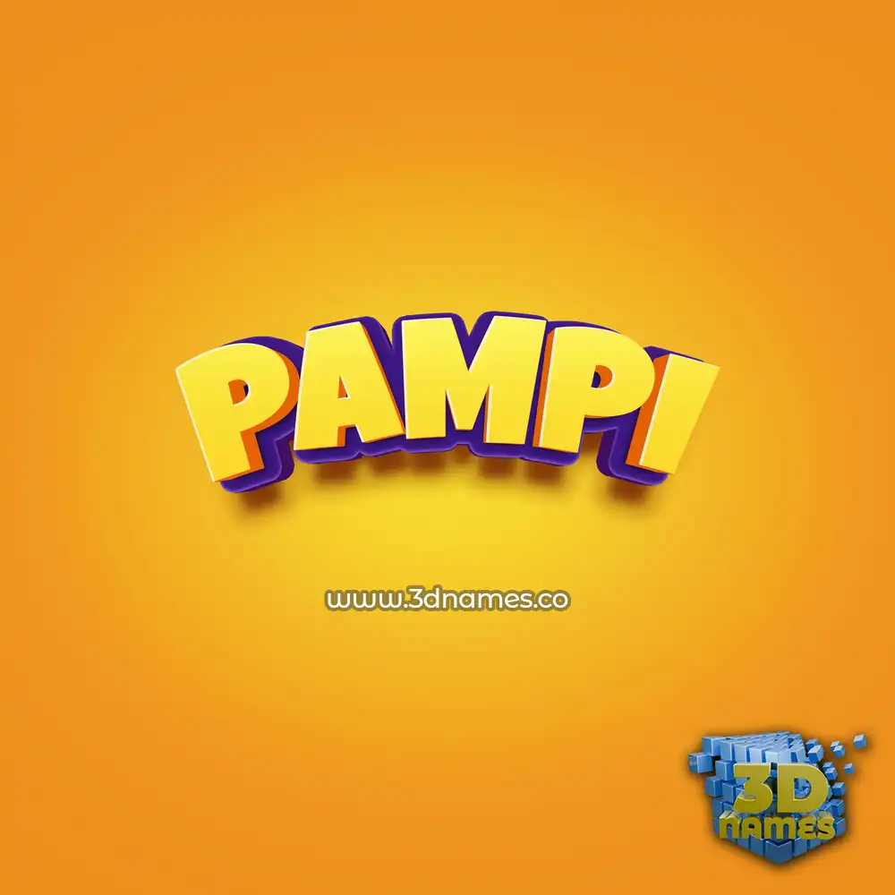 pampi in Orange Toon style - 3D name wallpaper