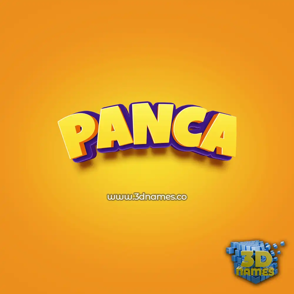 panca in Orange Toon style - 3D name wallpaper