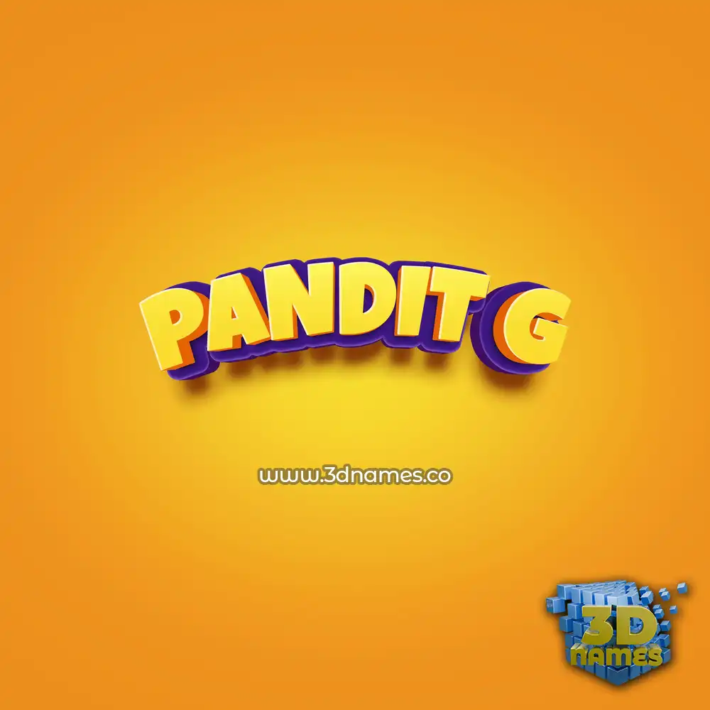 pandit g in Orange Toon style - 3D name wallpaper