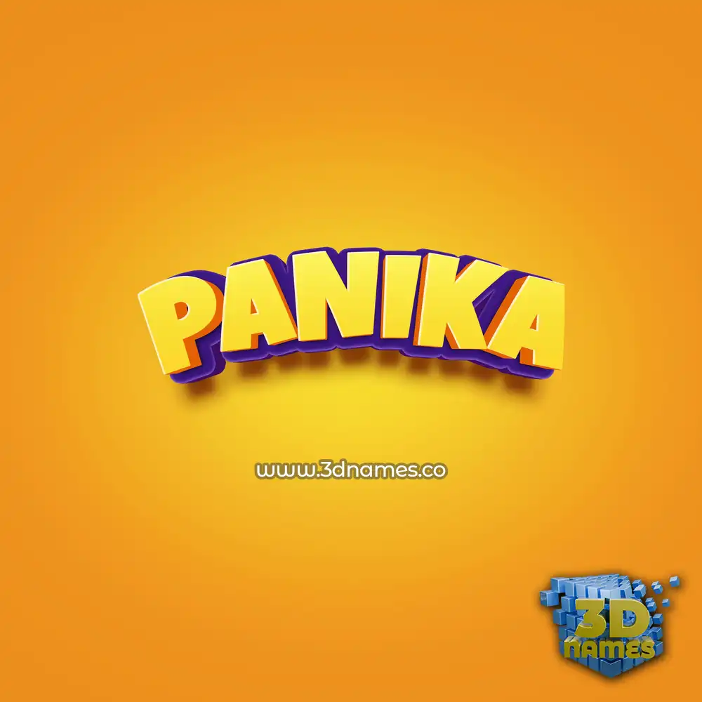 panika in Orange Toon style - 3D name wallpaper