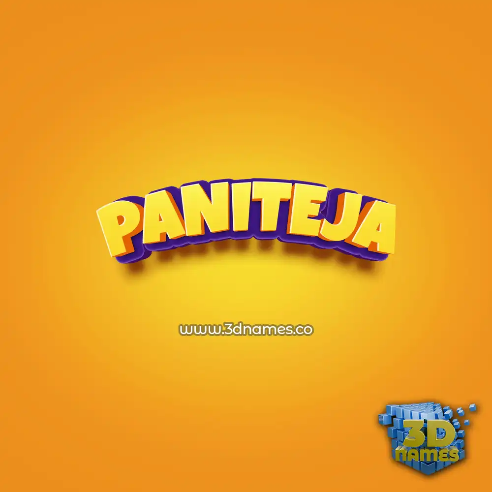 paniteja in Orange Toon style - 3D name wallpaper