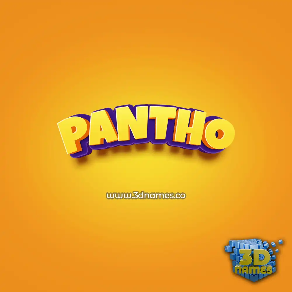 pantho in Orange Toon style - 3D name wallpaper
