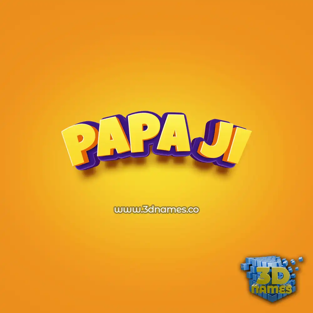 papa ji in Orange Toon style - 3D name wallpaper