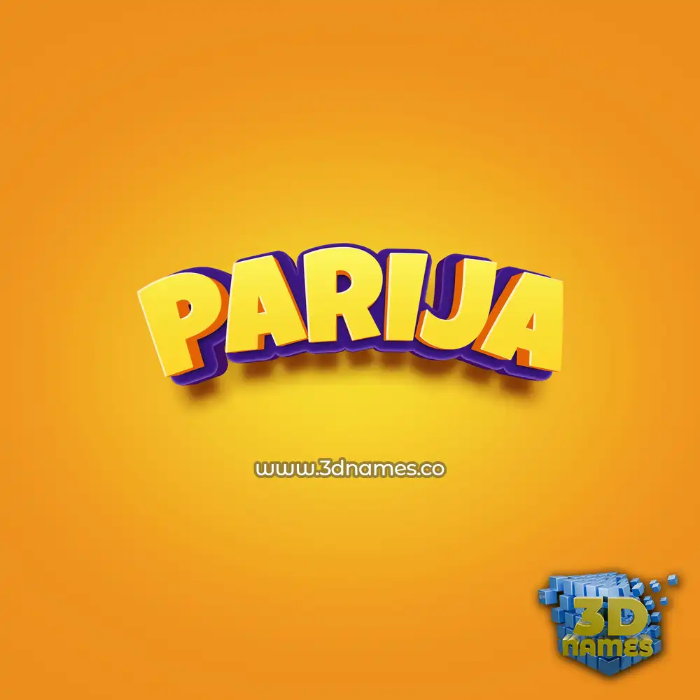 parija in Orange Toon style - 3D name wallpaper