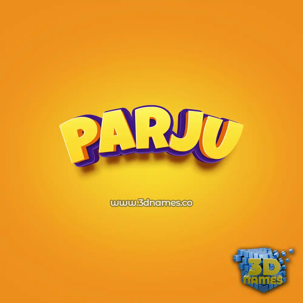 parju in Orange Toon style - 3D name wallpaper