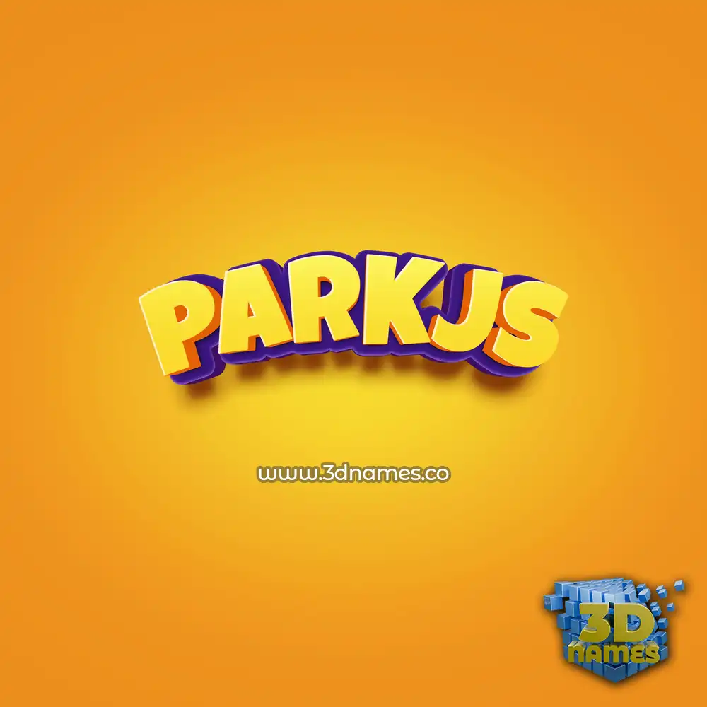parkjs in Orange Toon style - 3D name wallpaper