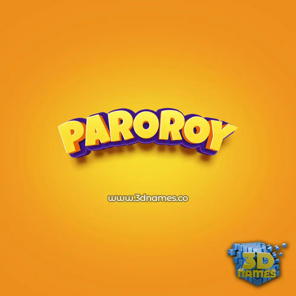 paroroy in Orange Toon style - 3D name wallpaper