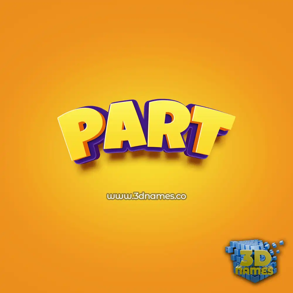 part in Orange Toon style - 3D name wallpaper