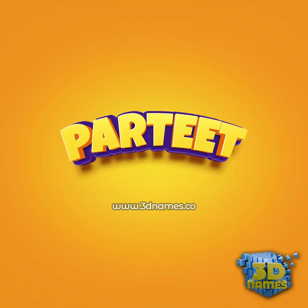 parteet in Orange Toon style - 3D name wallpaper
