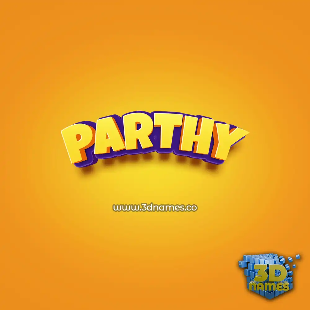 parthy in Orange Toon style - 3D name wallpaper