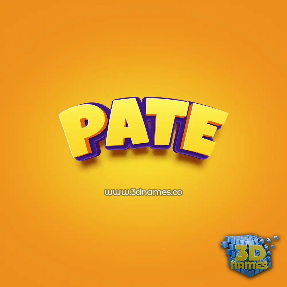 pate in Orange Toon style - 3D name wallpaper